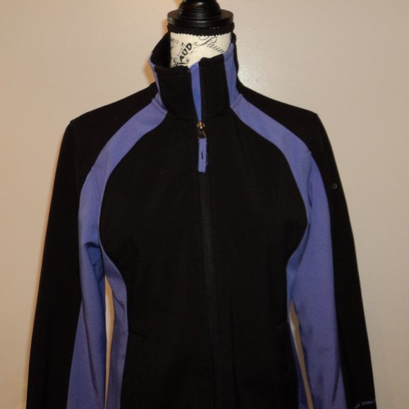 Free Country Women's Jacket Coat Fleece Lined Purple Black Zipper Collar Pockets - Picture 2 of 9